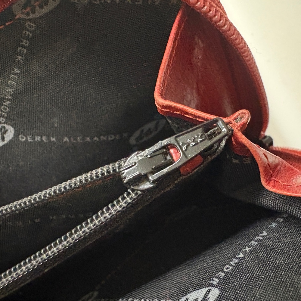 Derek Alexander Red Leather Organizer Bag with matching Wallet - Picture 7 of 14